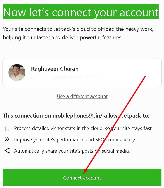 connect account par click kare